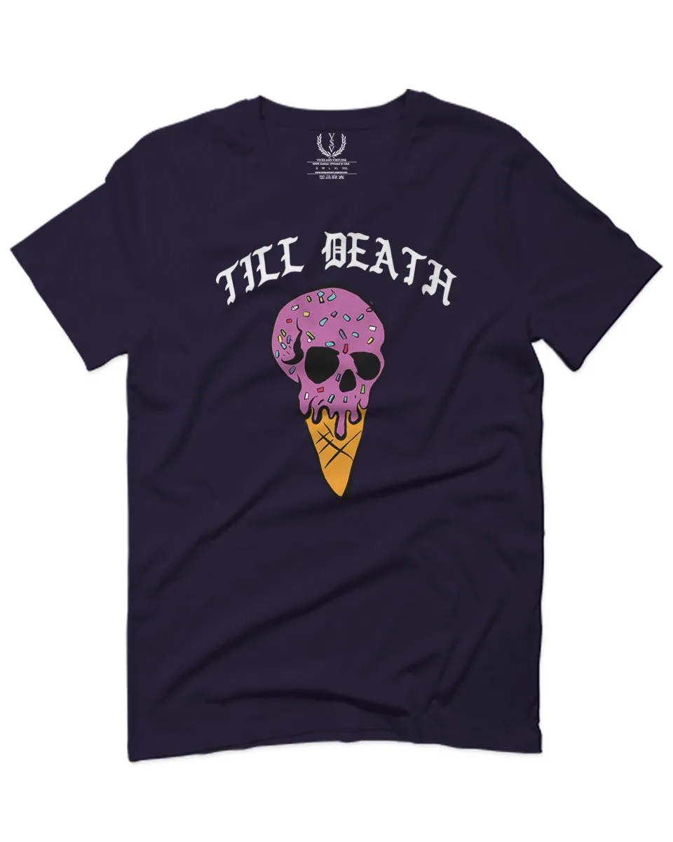 Good Vibe chill Till Death ice Cream Skull Bones Graphic obei Society For men T Shirt