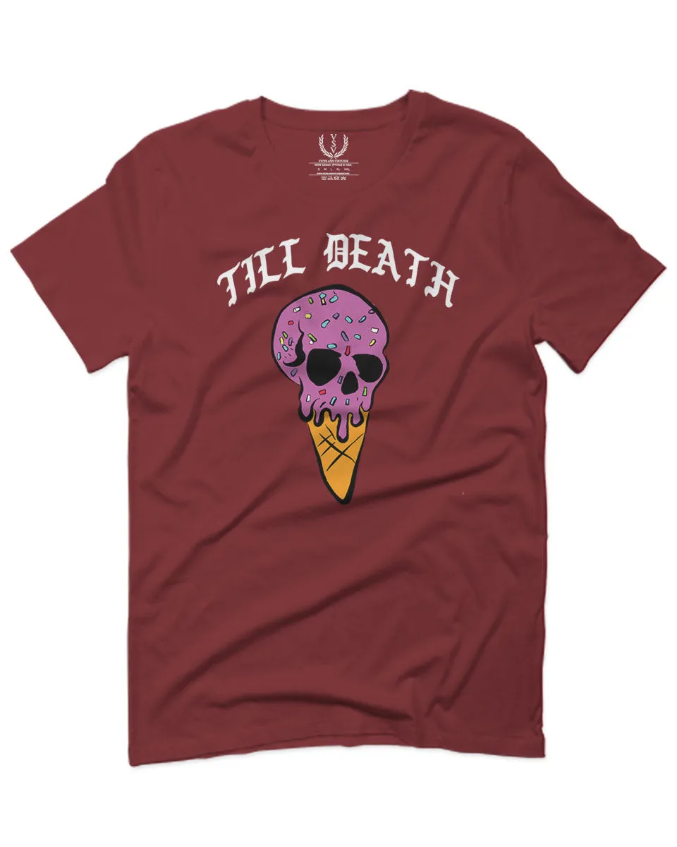 Good Vibe chill Till Death ice Cream Skull Bones Graphic obei Society For men T Shirt