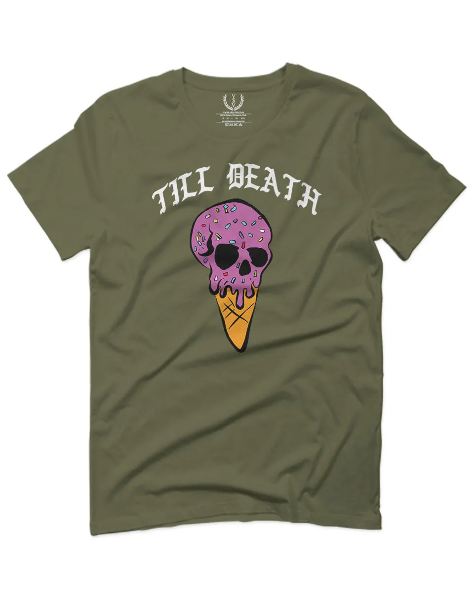 Good Vibe chill Till Death ice Cream Skull Bones Graphic obei Society For men T Shirt