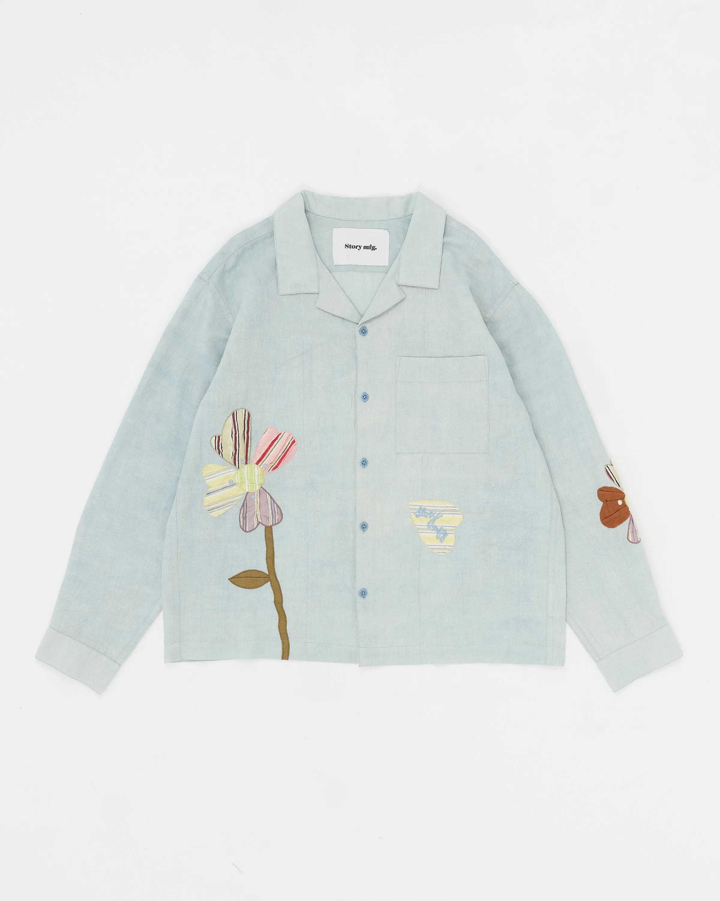 Greetings Shirt LS - Blue Pansy