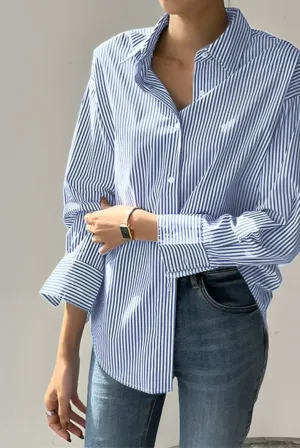 Hailey Executive Shirt - Striped Button-Up for Woman