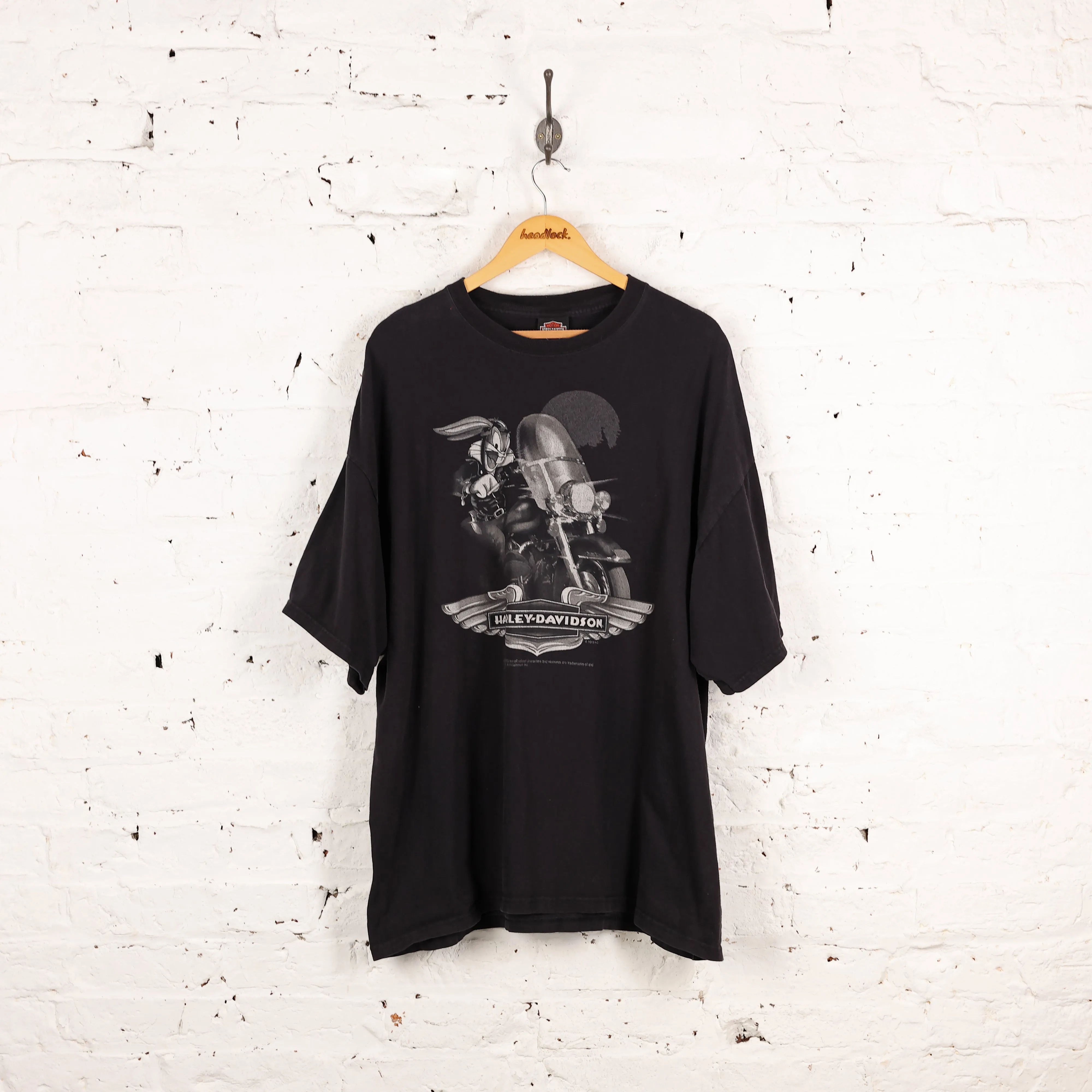 Harley Davidson Foghorn Leghorn Looney Tunes T Shirt - Black - XXXL