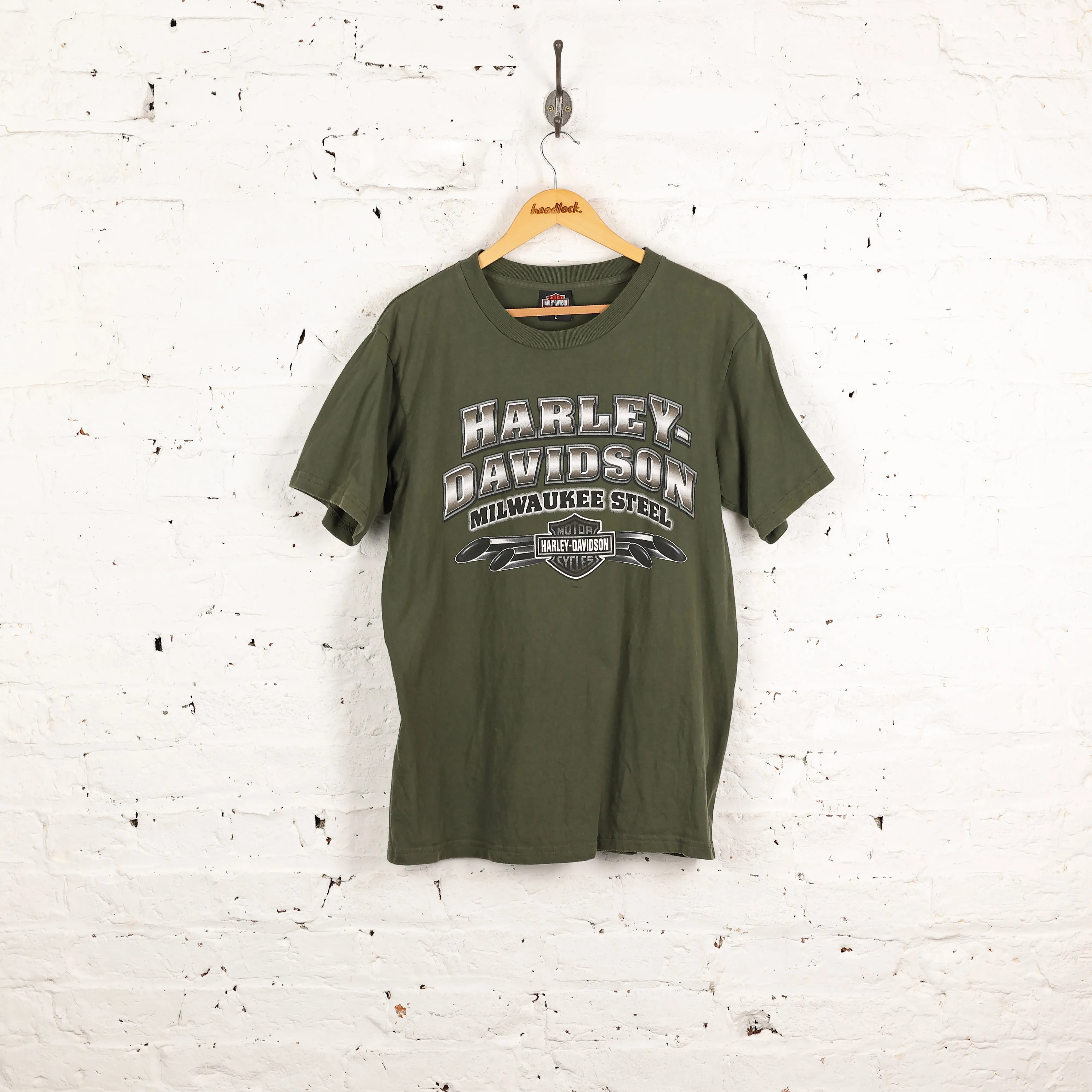 Harley Davidson Milwaukee Steel T Shirt - Green - L