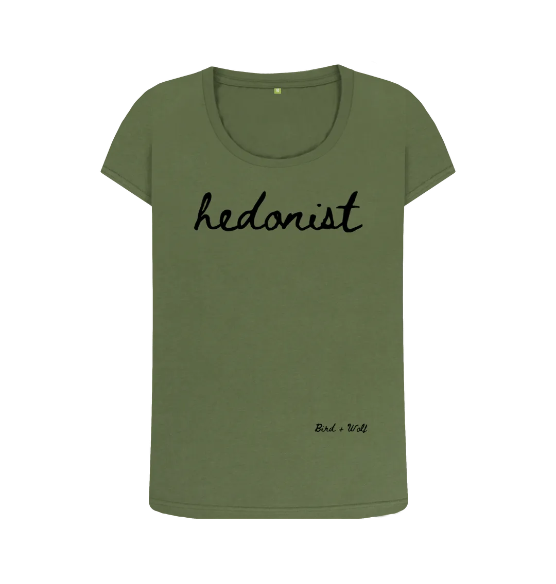 Hedonist Scoop Neck Tee (Italics)
