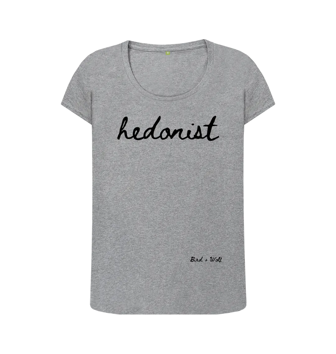 Hedonist Scoop Neck Tee (Italics)