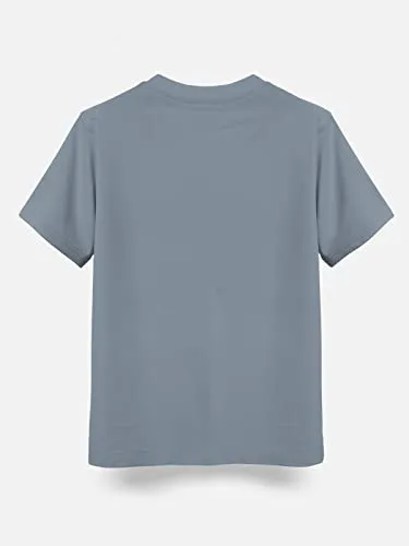 HELLCAT Trendy Typographic Printed Cotton Blend Half Sleeve T-Shirt for Boys - Pack of 5 / Mustard & Black & Bluish Grey & Brick & Sky Blue / 15-16 Years