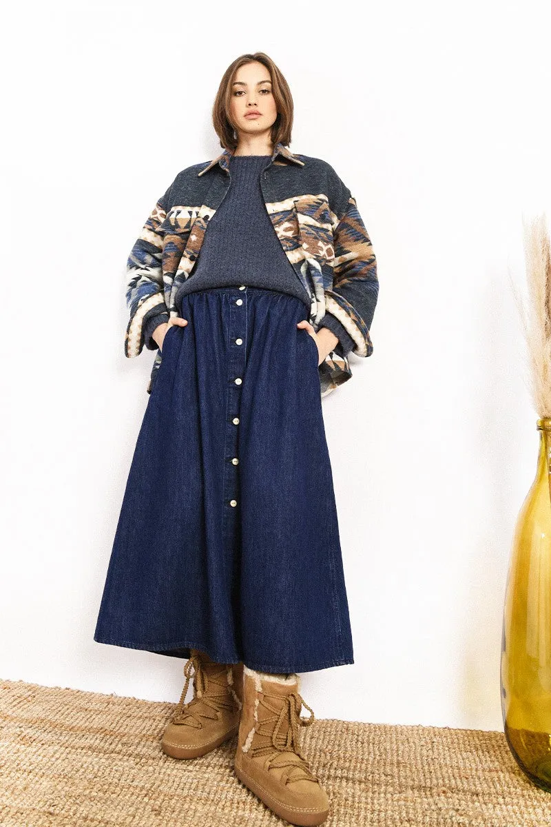HIGH WAIST DENIM SKIRT