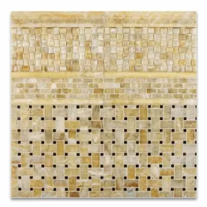 Honey Onyx 3D Small Bread Mosaic Tile, Polished - Box of 5 sq. ft.