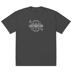 House of LION BABE - Oversized Charcoal Tee Embroidered White Logo