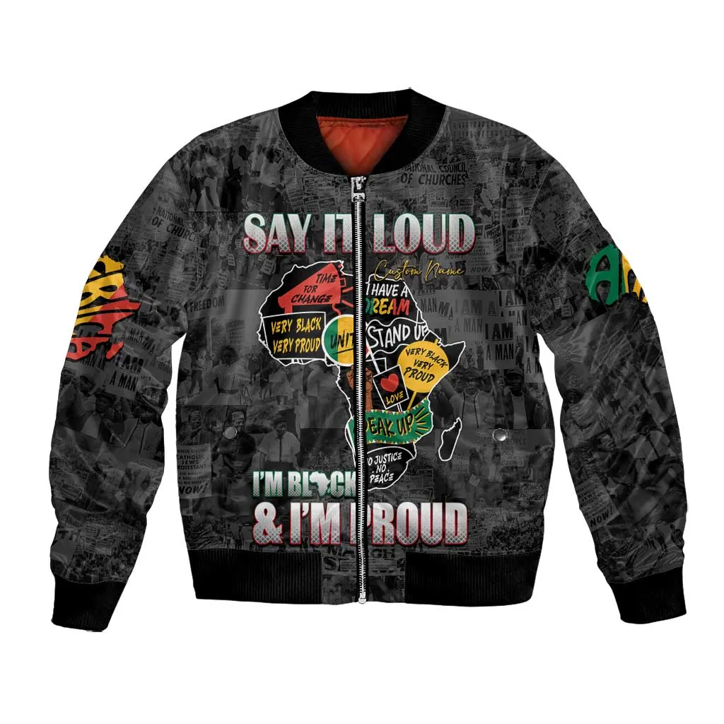 I'm Black and I'm Proud - Personalized African Bomber Jacket DT02