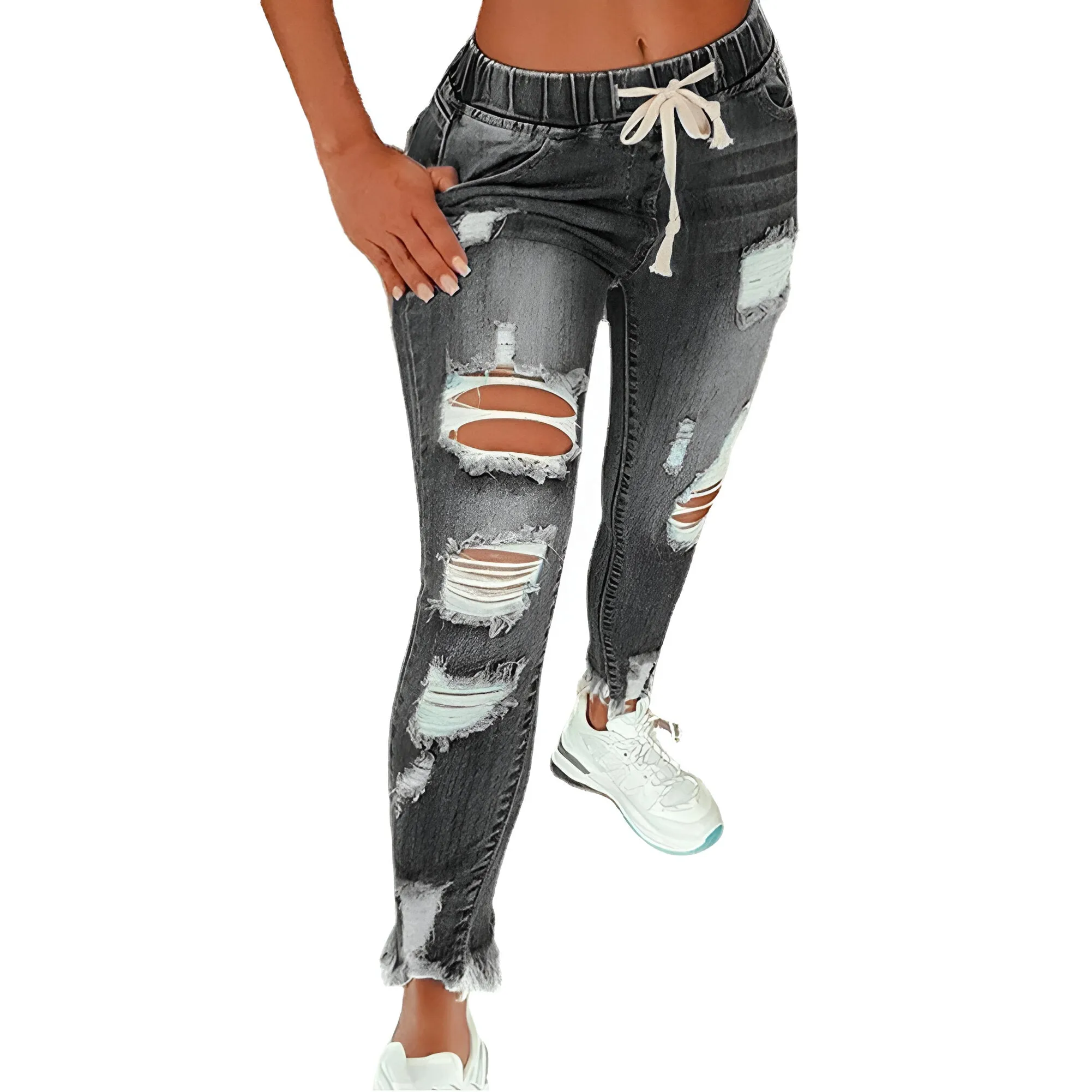 Isolde | Vintage distressed high-waisted jeans