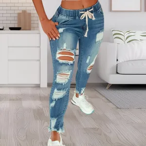 Isolde | Vintage distressed high-waisted jeans