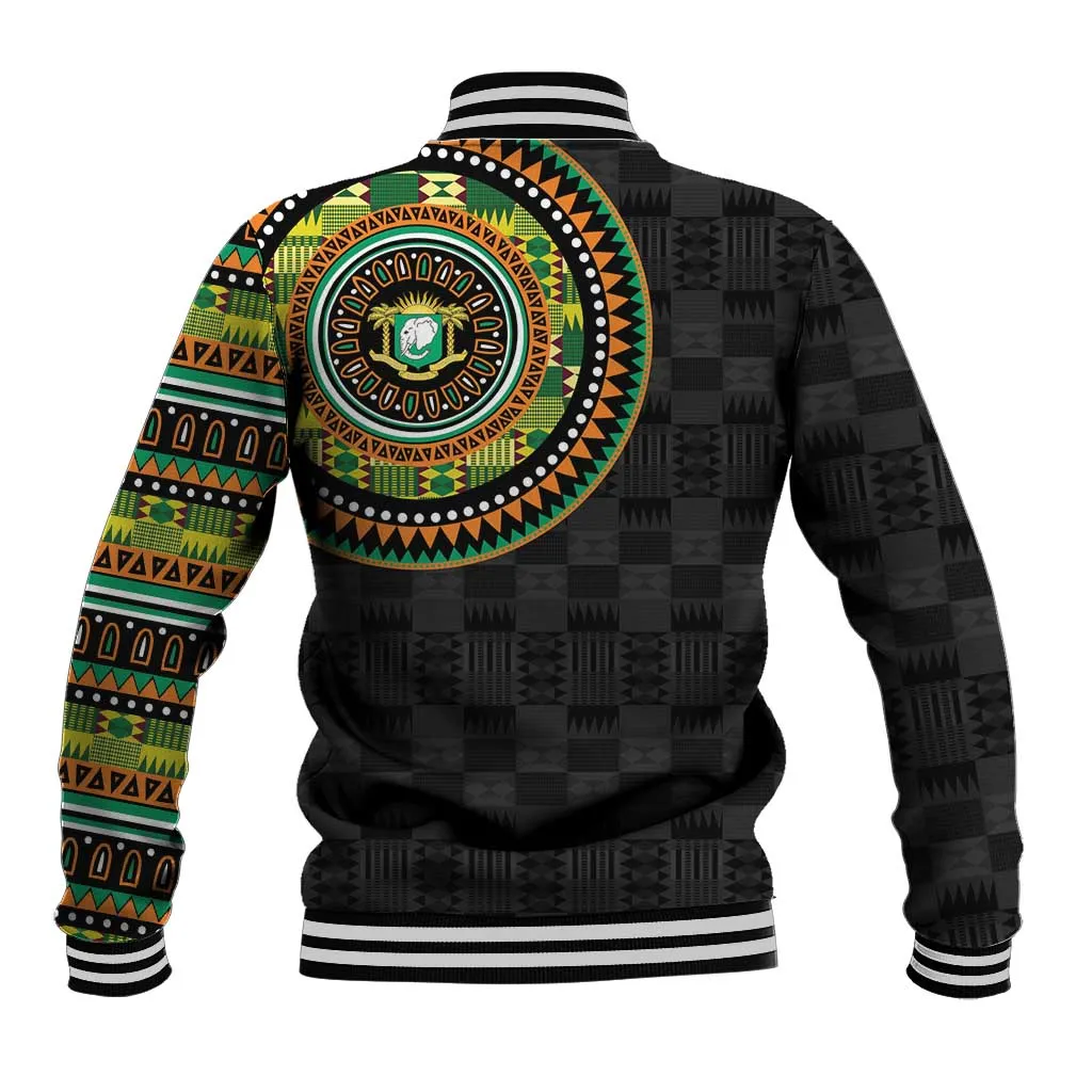 Ivory Coast African Tribal Pattern Baseball Jacket Chest Arm Tattoo LT15