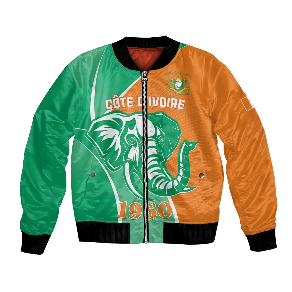 Ivory Coast Independence Day Bomber Jacket Cote d Ivoire Elephant LT01