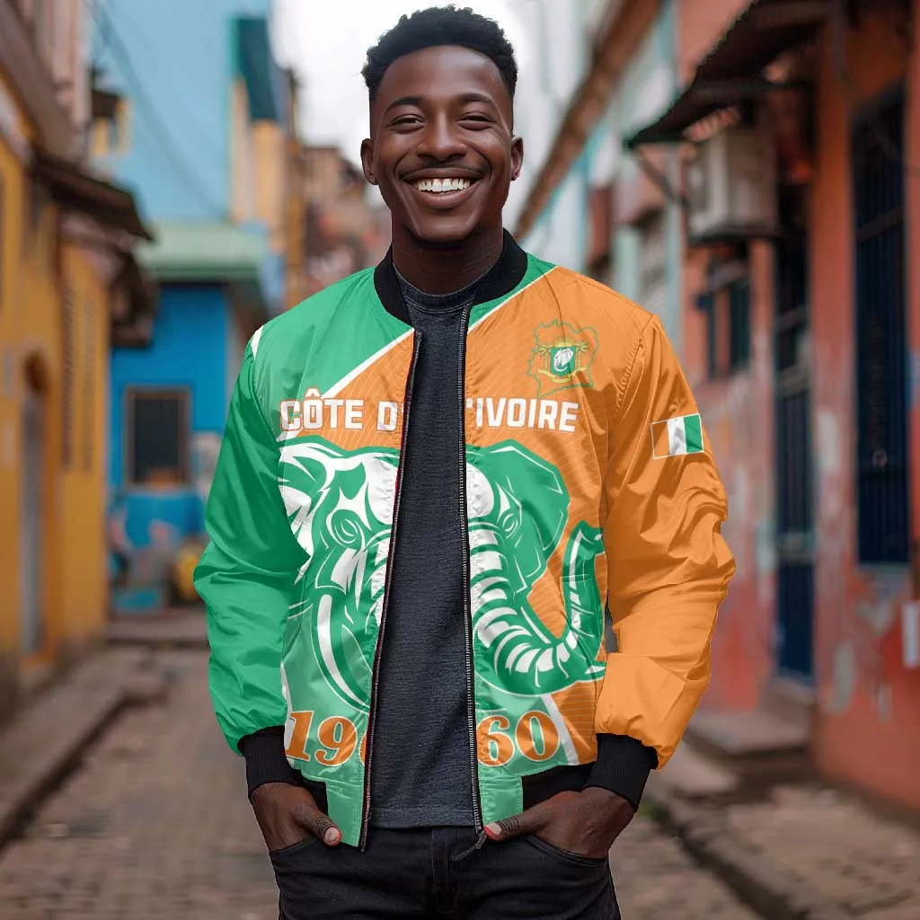 Ivory Coast Independence Day Bomber Jacket Cote d Ivoire Elephant LT01