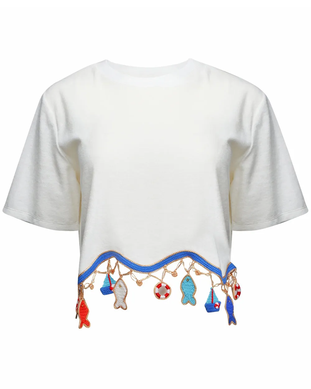 Ivory French Terry Ginger Crop Top