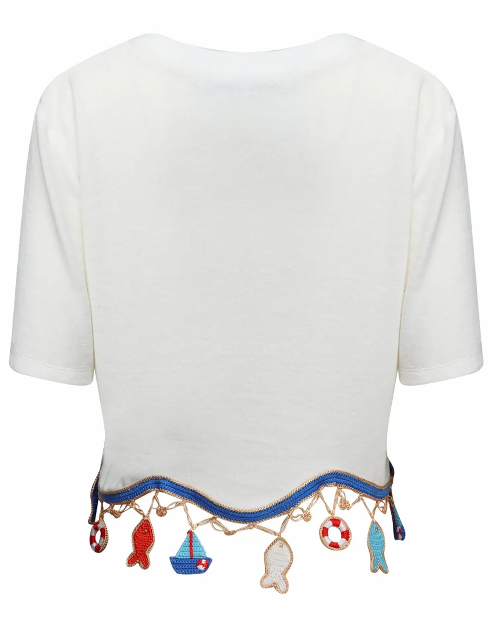 Ivory French Terry Ginger Crop Top