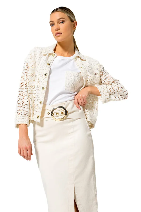 IVORY LACE AIRY STRAIGHT JACKET