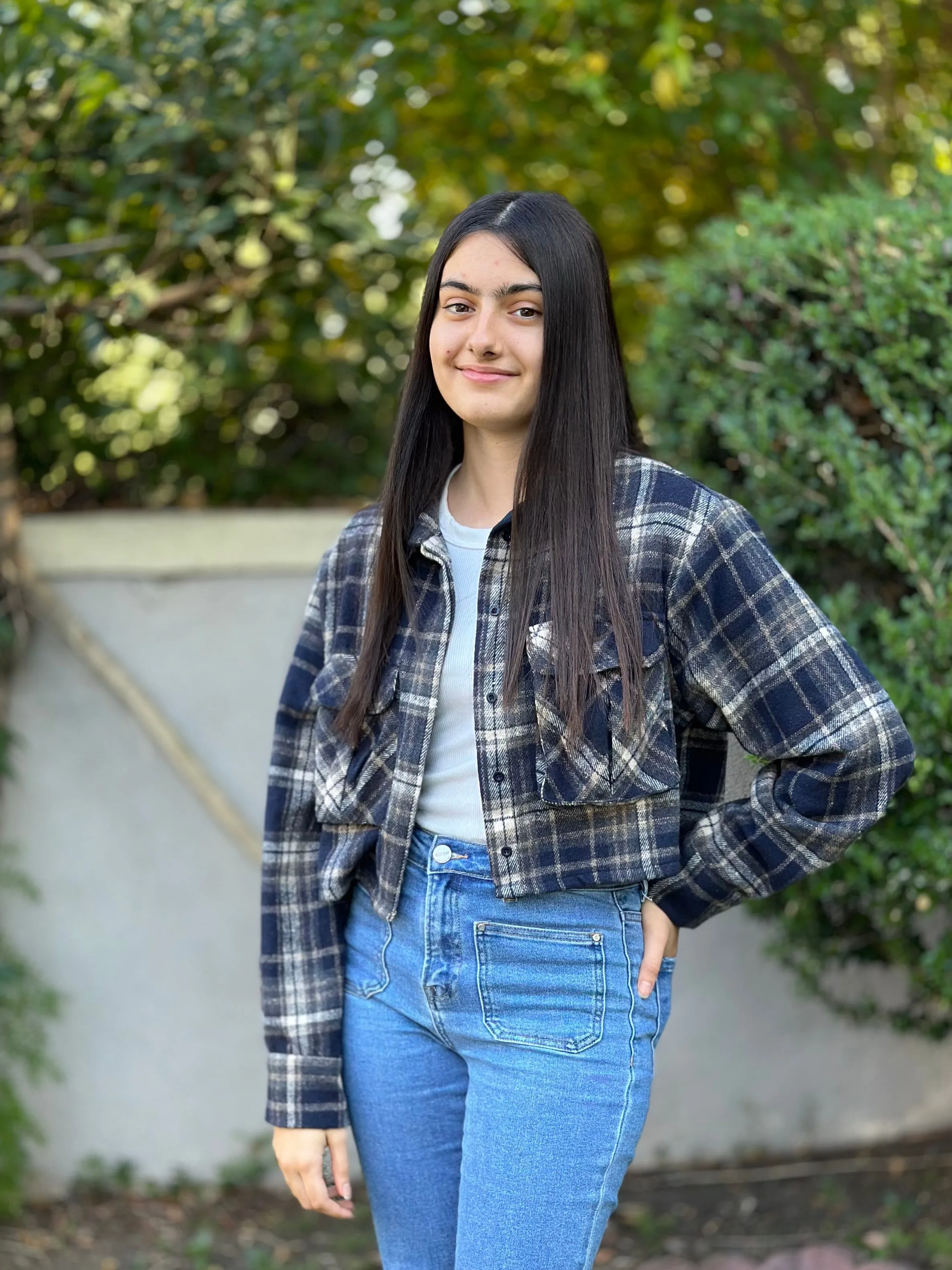 JK15 CROP CHECK JACKET