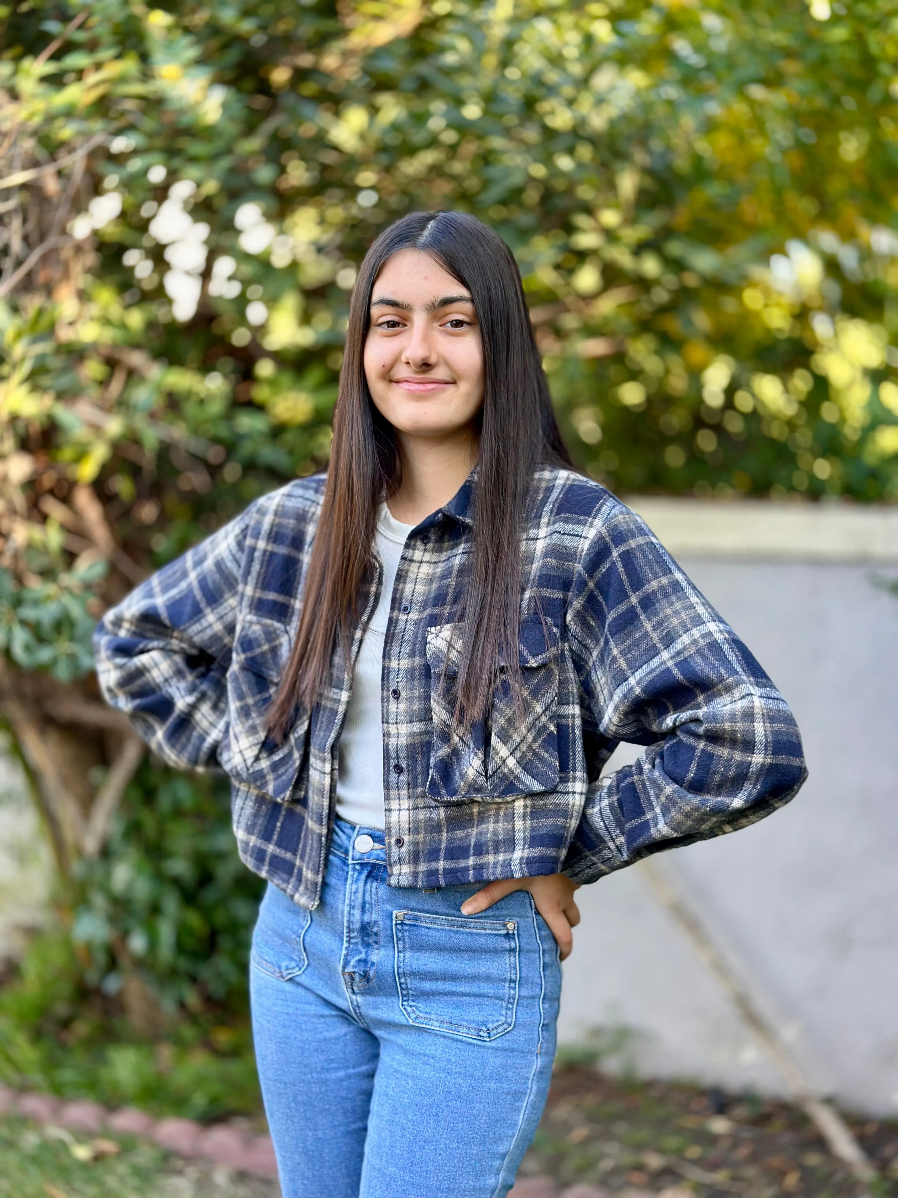 JK15 CROP CHECK JACKET
