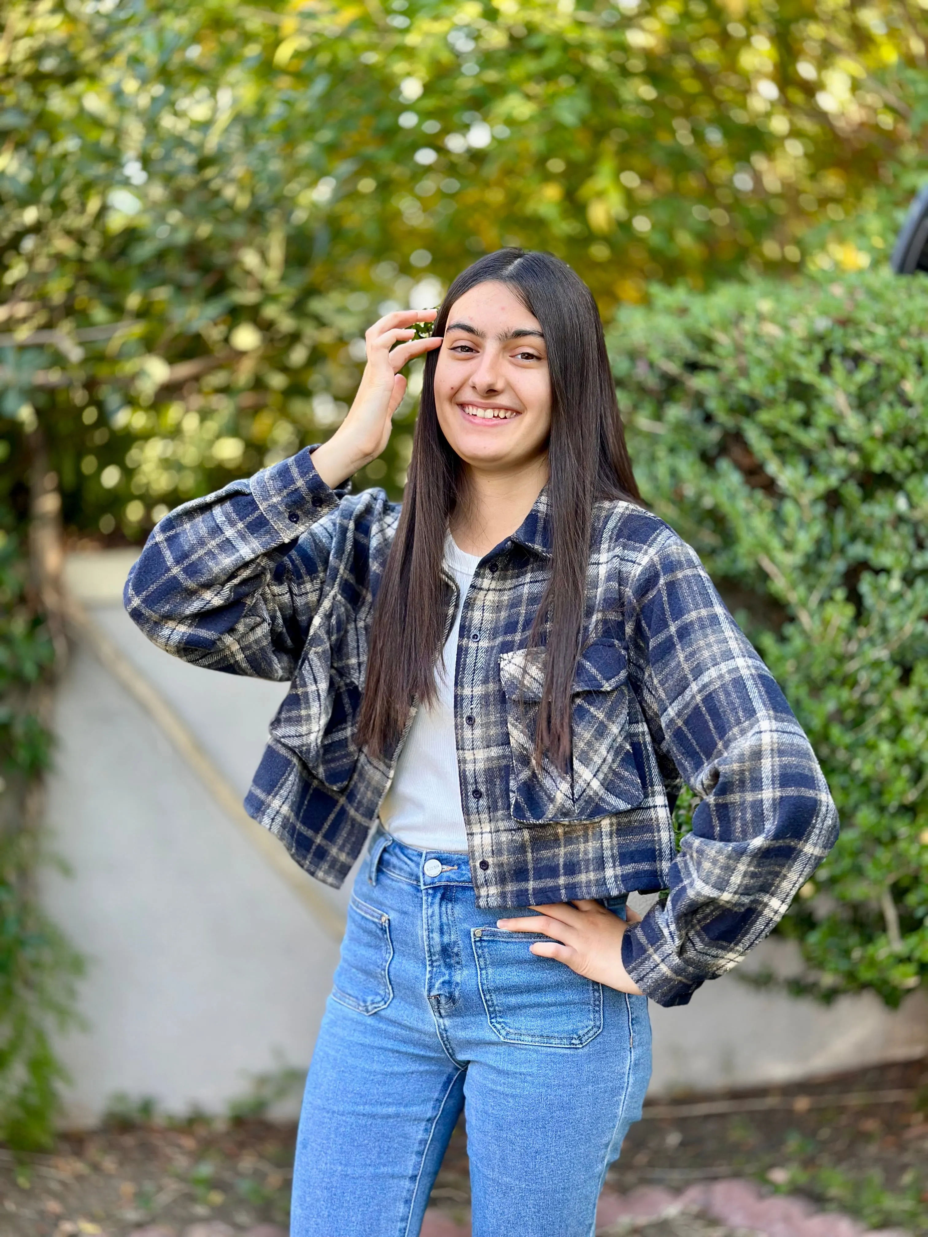 JK15 CROP CHECK JACKET