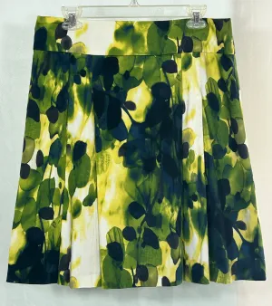 Jones New York Collection Stretch A-Line Skirt Size 10 – Green & Navy Abstract Floral Print