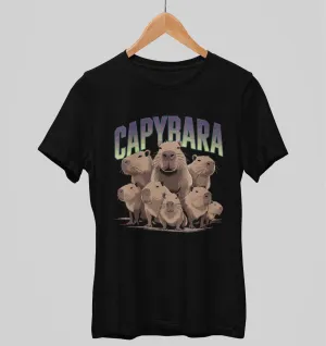 Juodi UNISEX marškinėliai "Cool capybara'"