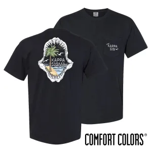 Kappa Sig Shark Bite Black Short Sleeve Pocket Tee