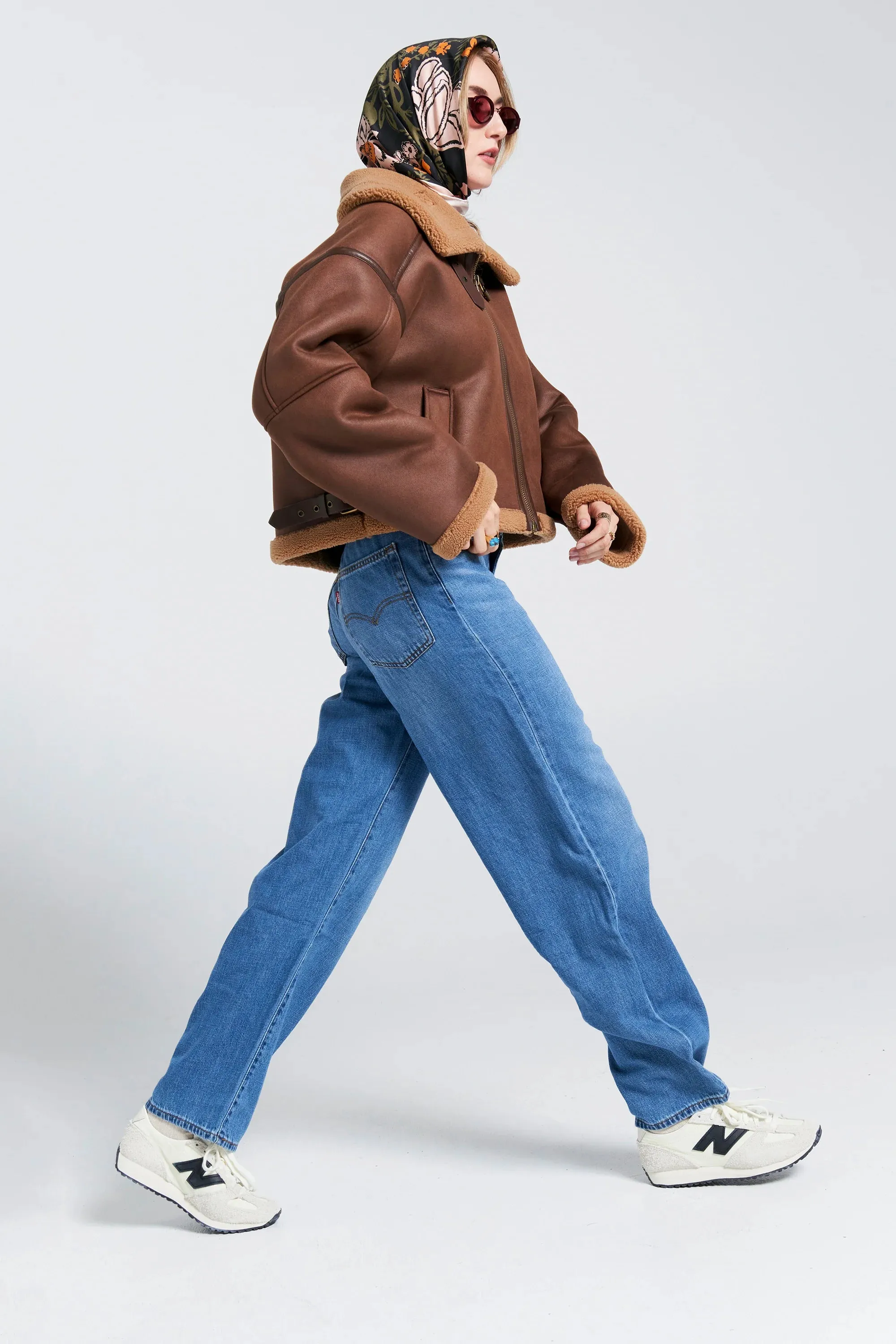 Karen Walker Cropped Aviator Jacket // Brown, Chestnut