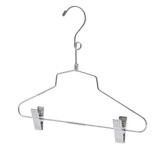 Kid Combination Metal Clothes Hanger w/ Clips - 30cm X 3.5mm Thick - Sold in Bundles of 50/100