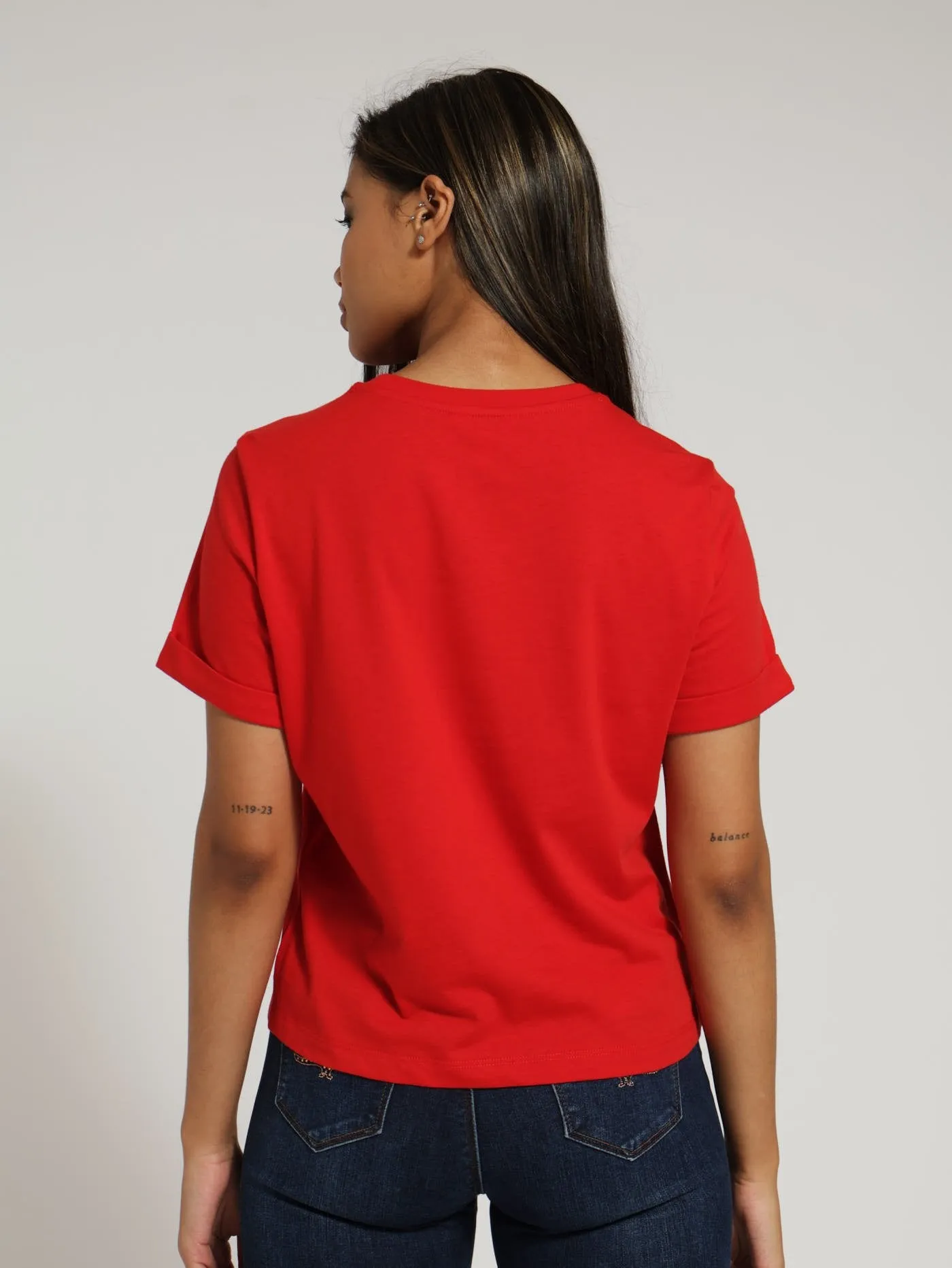 Kitty Boxy Logo Tee - Red