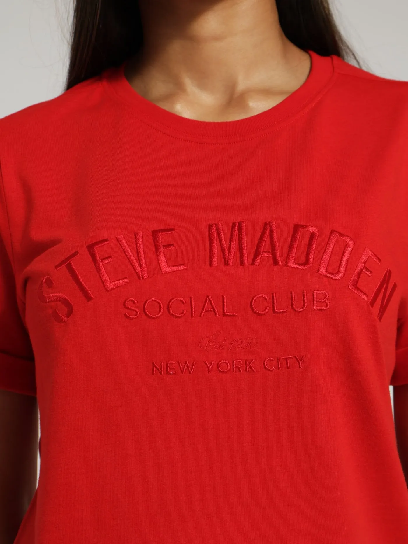 Kitty Boxy Logo Tee - Red