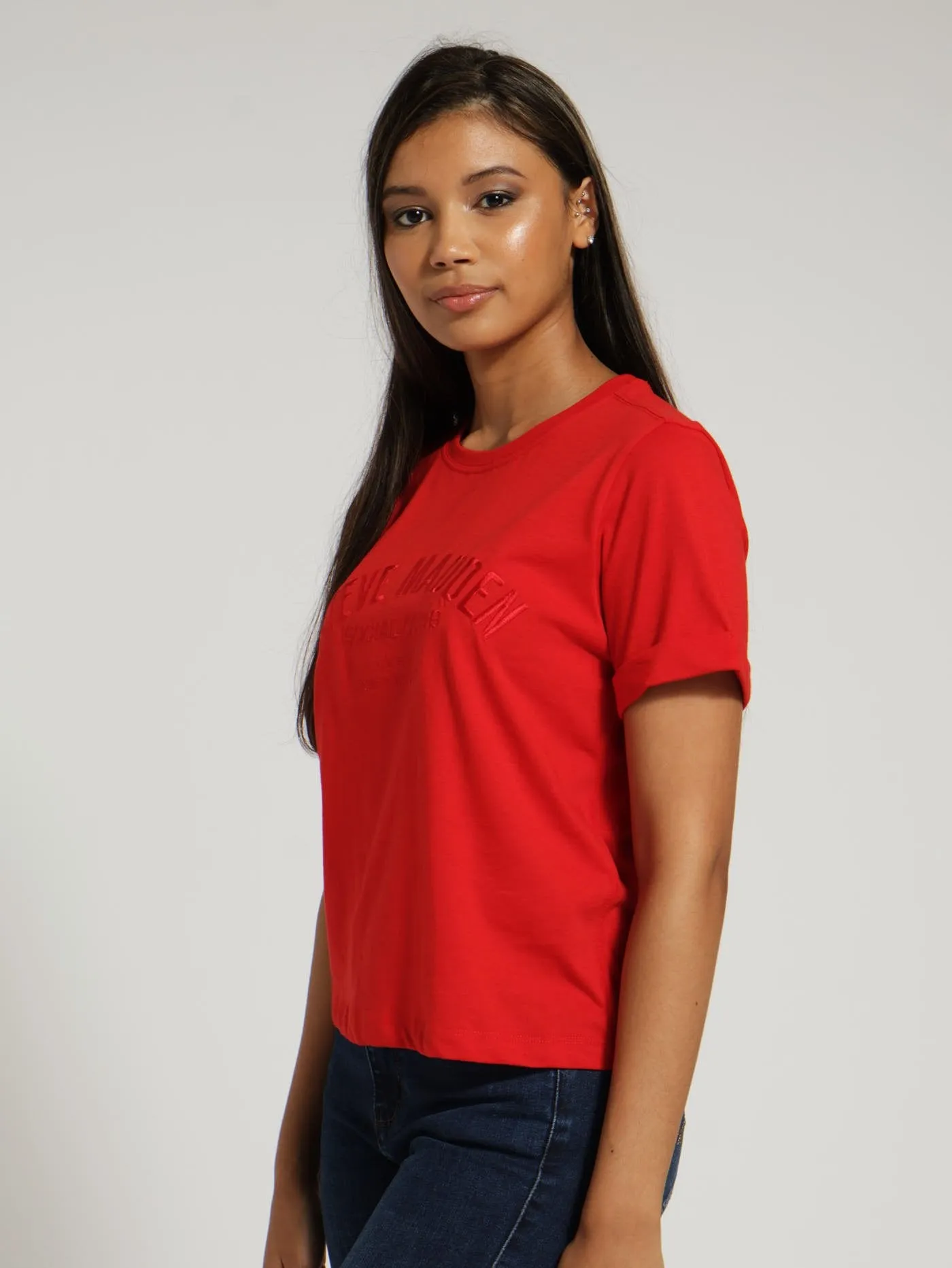 Kitty Boxy Logo Tee - Red
