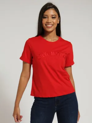 Kitty Boxy Logo Tee - Red