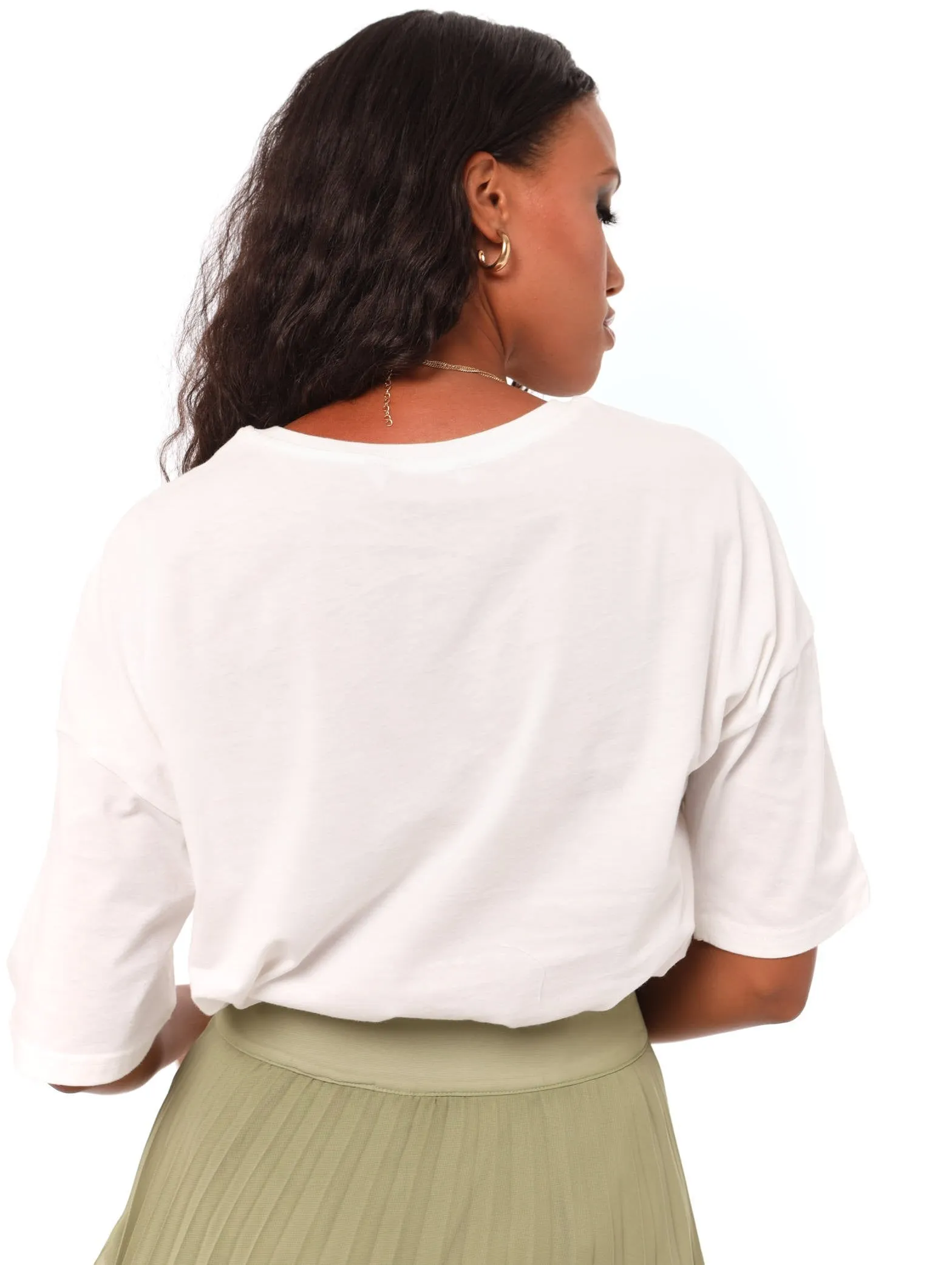 Ladies Boxy Mindfulness Tee - White
