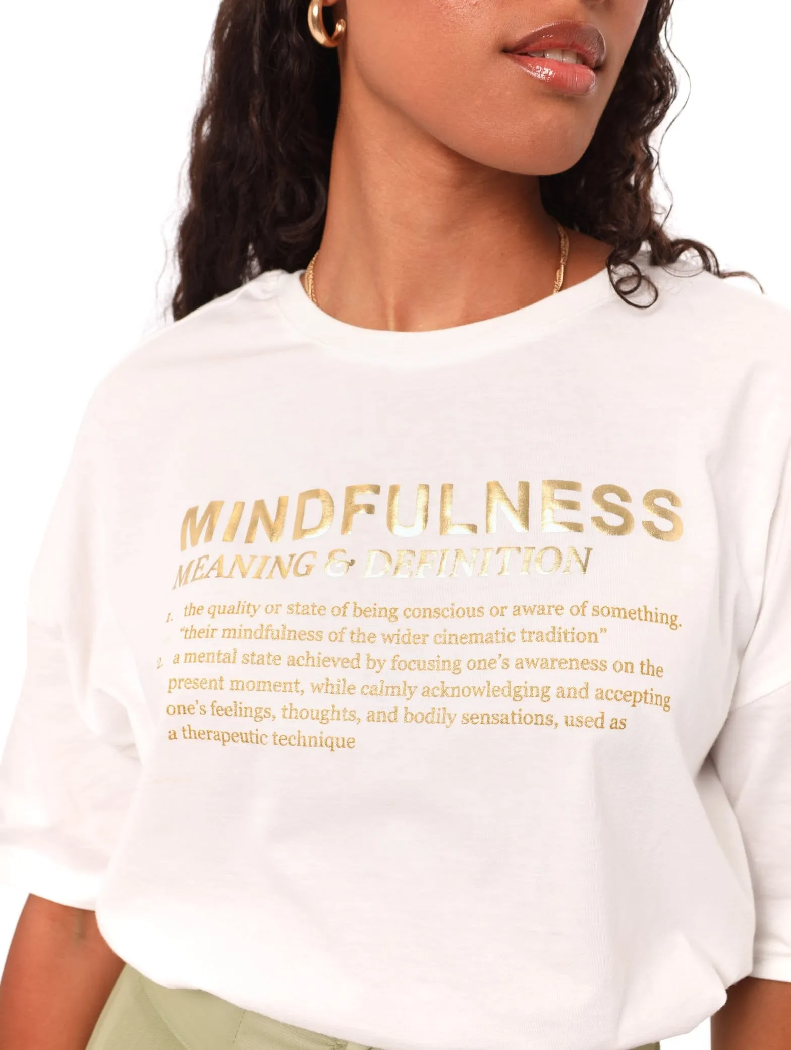 Ladies Boxy Mindfulness Tee - White
