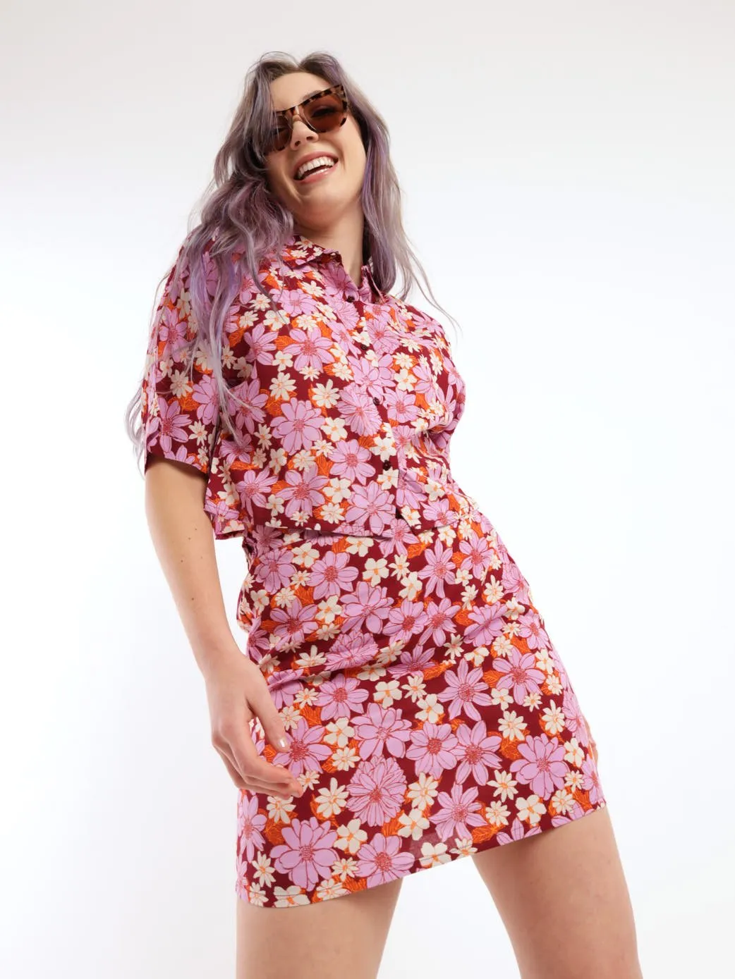 Ladies Boxy Shirt - Floral