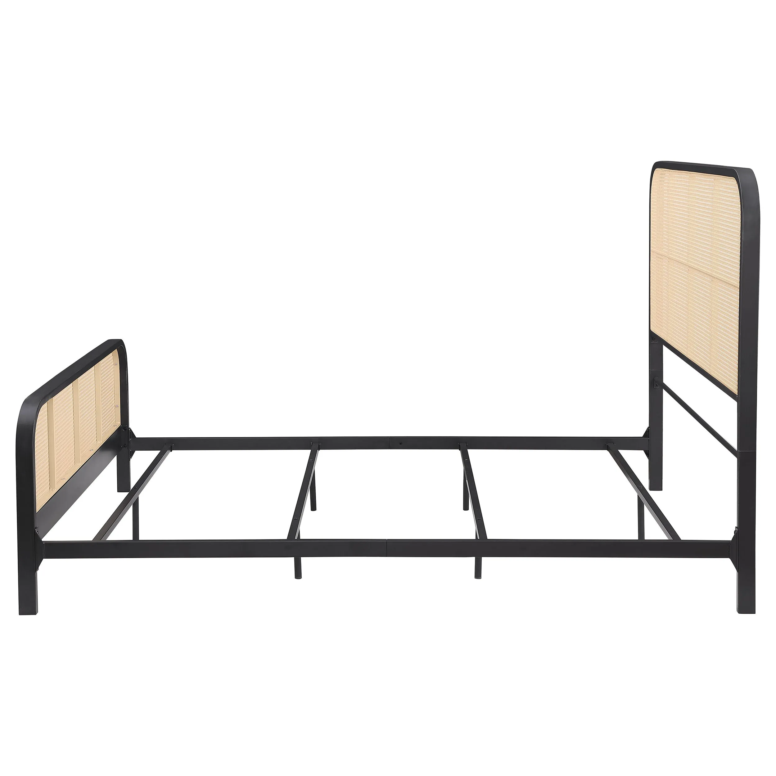 Lanewood Open Cane Webbing Metal Eastern King Bed Black