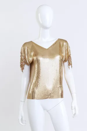 Lattice Shoulder Metal Mesh Top