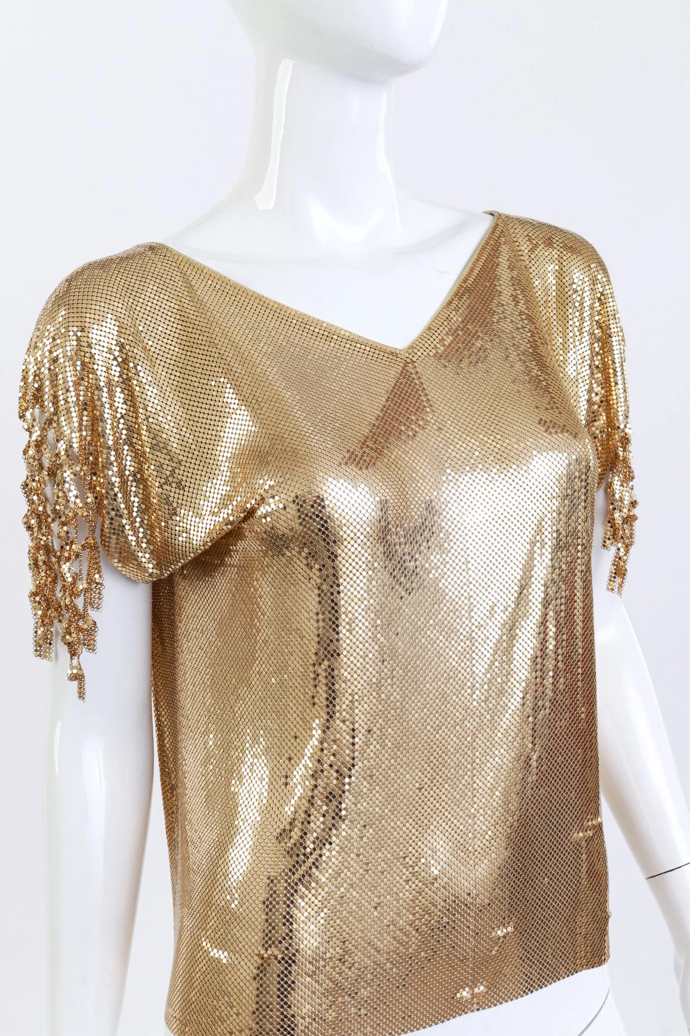 Lattice Shoulder Metal Mesh Top