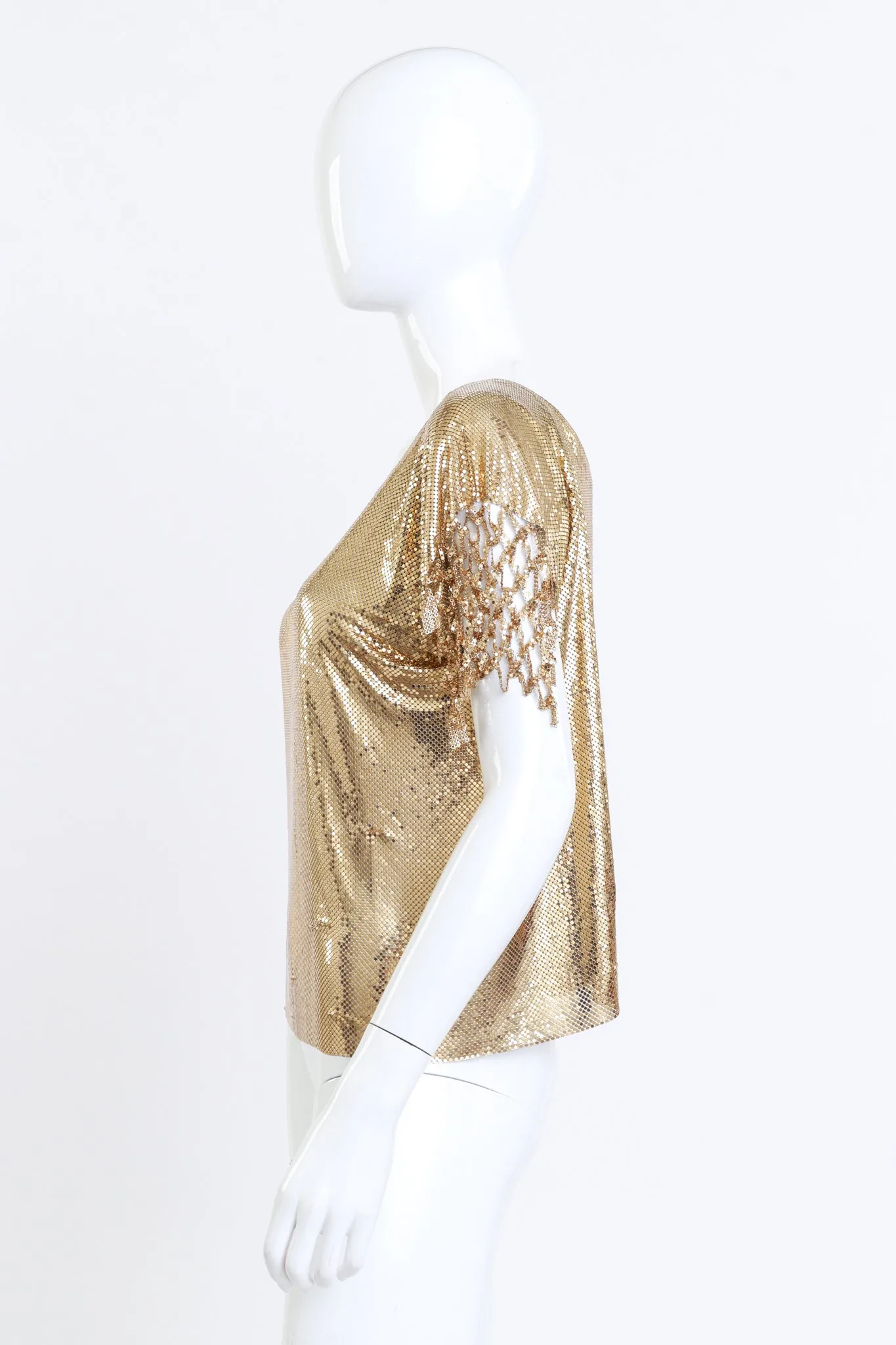 Lattice Shoulder Metal Mesh Top
