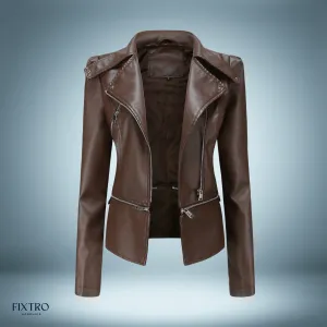 Leather jacket - with open collar