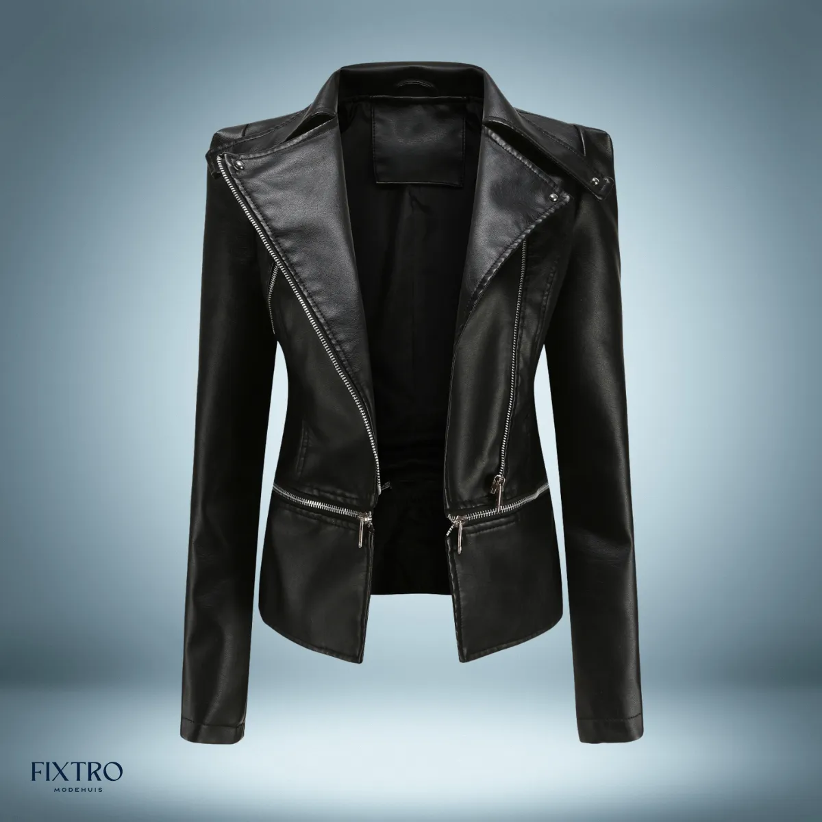 Leather jacket - with open collar