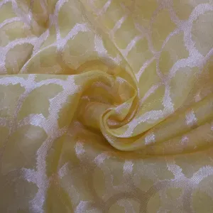 Lemon Yellow Organza Handloom Fabric