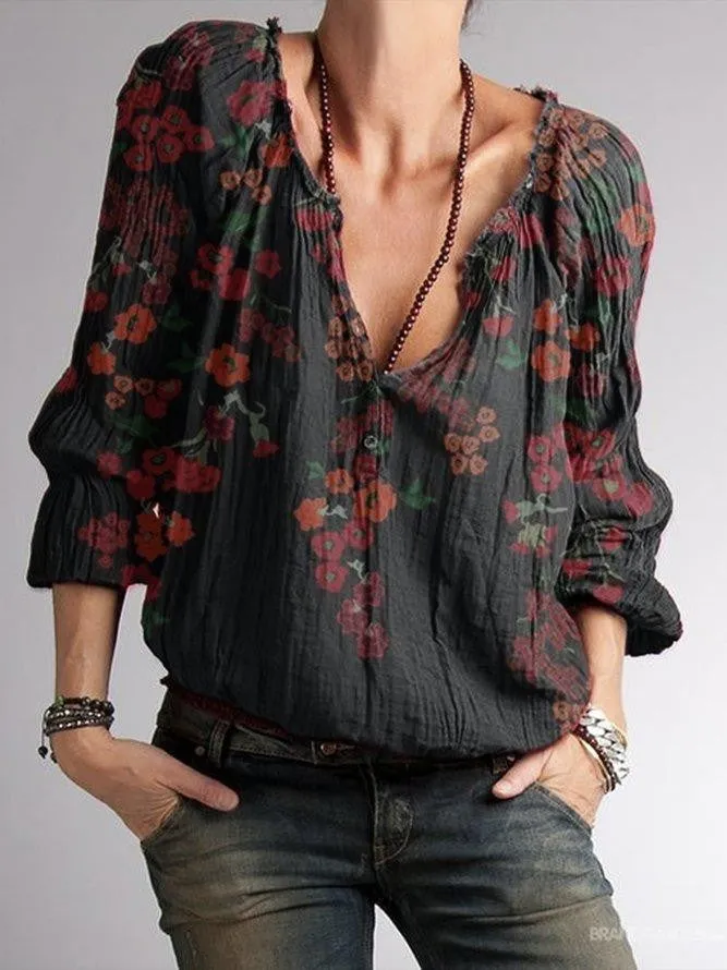 Lila™ - Vintage Printed Blouse
