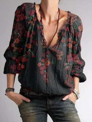 Lila™ - Vintage Printed Blouse