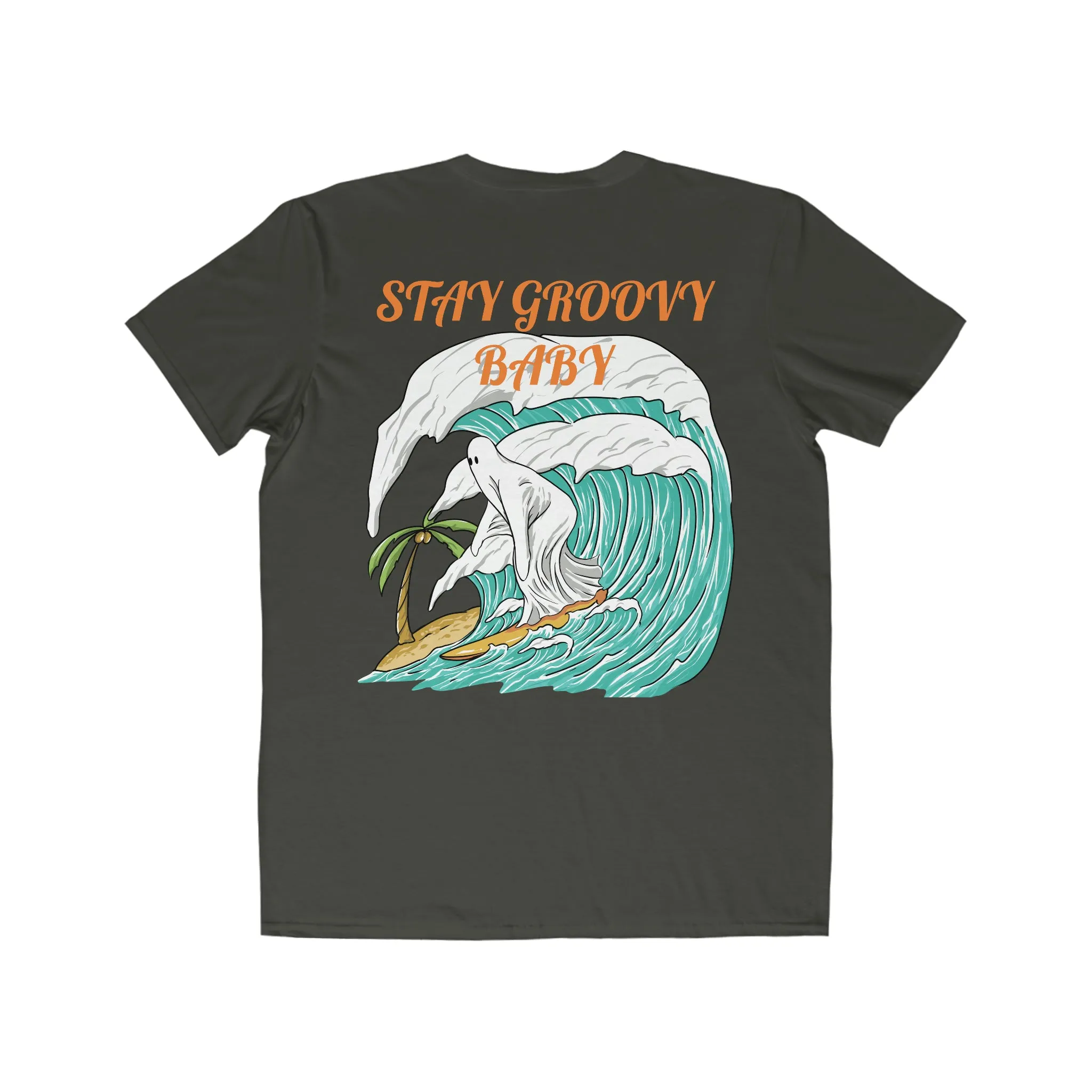 LonelySurfer Groovy Ghost Tee - Charcoal