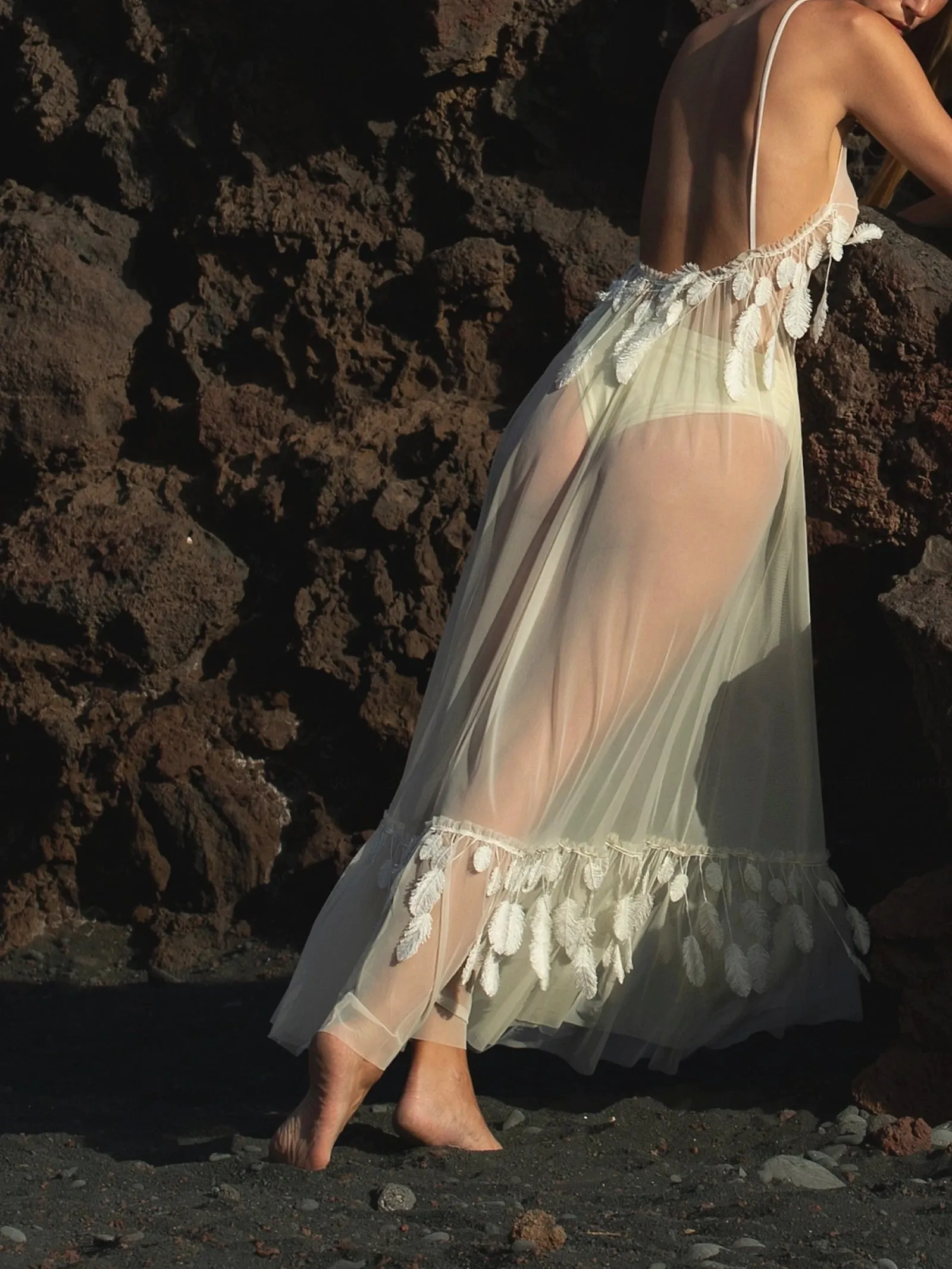 Long Dress Tulle Plumage