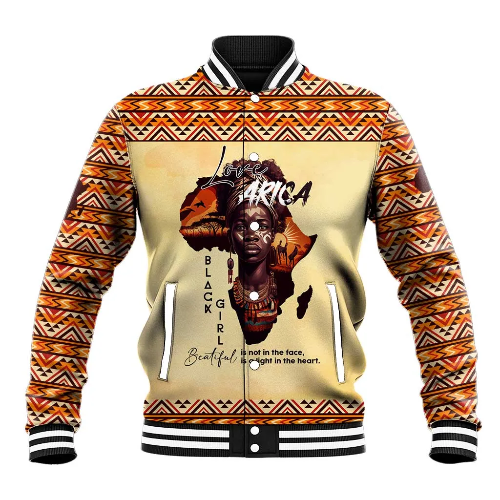 Love Africa Baseball Jacket - Personalized Beautiful Black Girl DT02