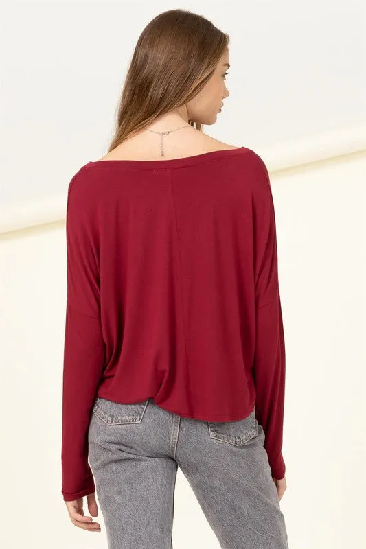 Love Me Right V Neck Loose Fit Top